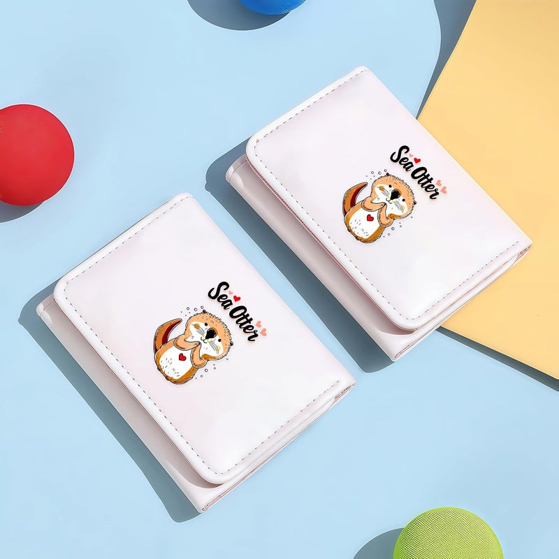 BJDAMAI Sea Otter Wallet For Teens Kids Girls Age 6,7,8,9,10,11,12, Small Slim Thin Mini Compact Women Wallet, Animal Lovers Gifts Stuff, Cash Card Coin Pocket Window For Female! - Image 5